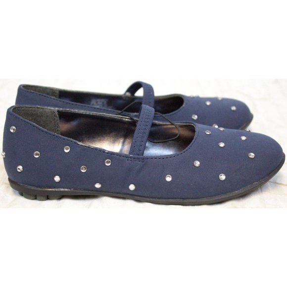New in Box The Children's Place Navy Luna Stone Ballet Girls Shoes Flats Gems - Picture 10 of 16